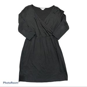 Boden Black Faux Wrap Dress